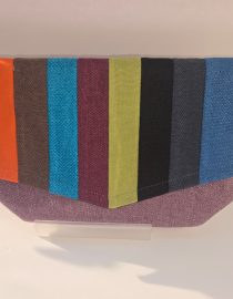 Colorblock woven clutches